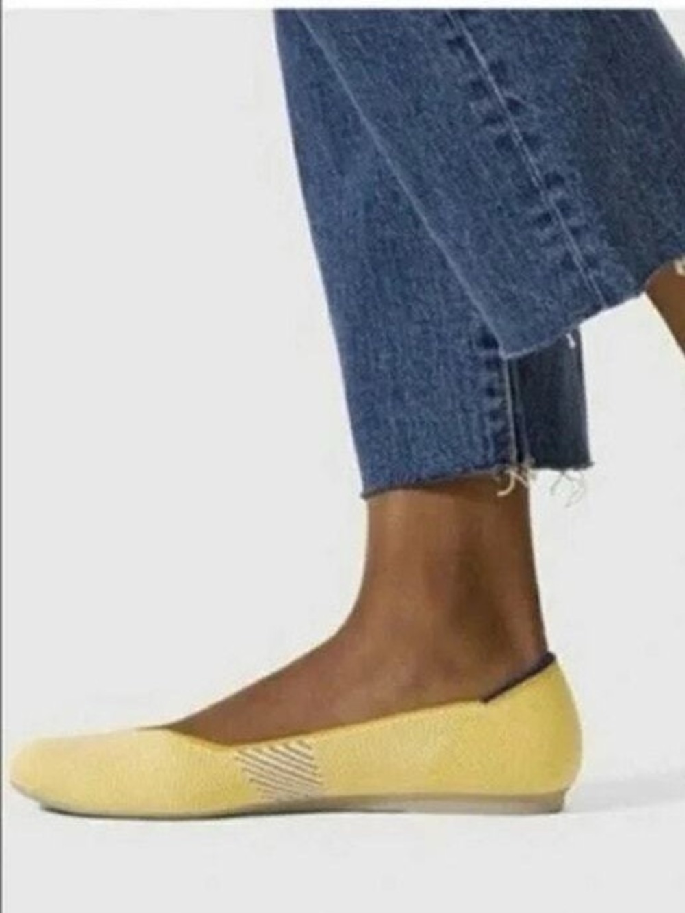 Rothy's The Daily Flat Yellow Knit Textile Round Toe Ballet flats size 10.5